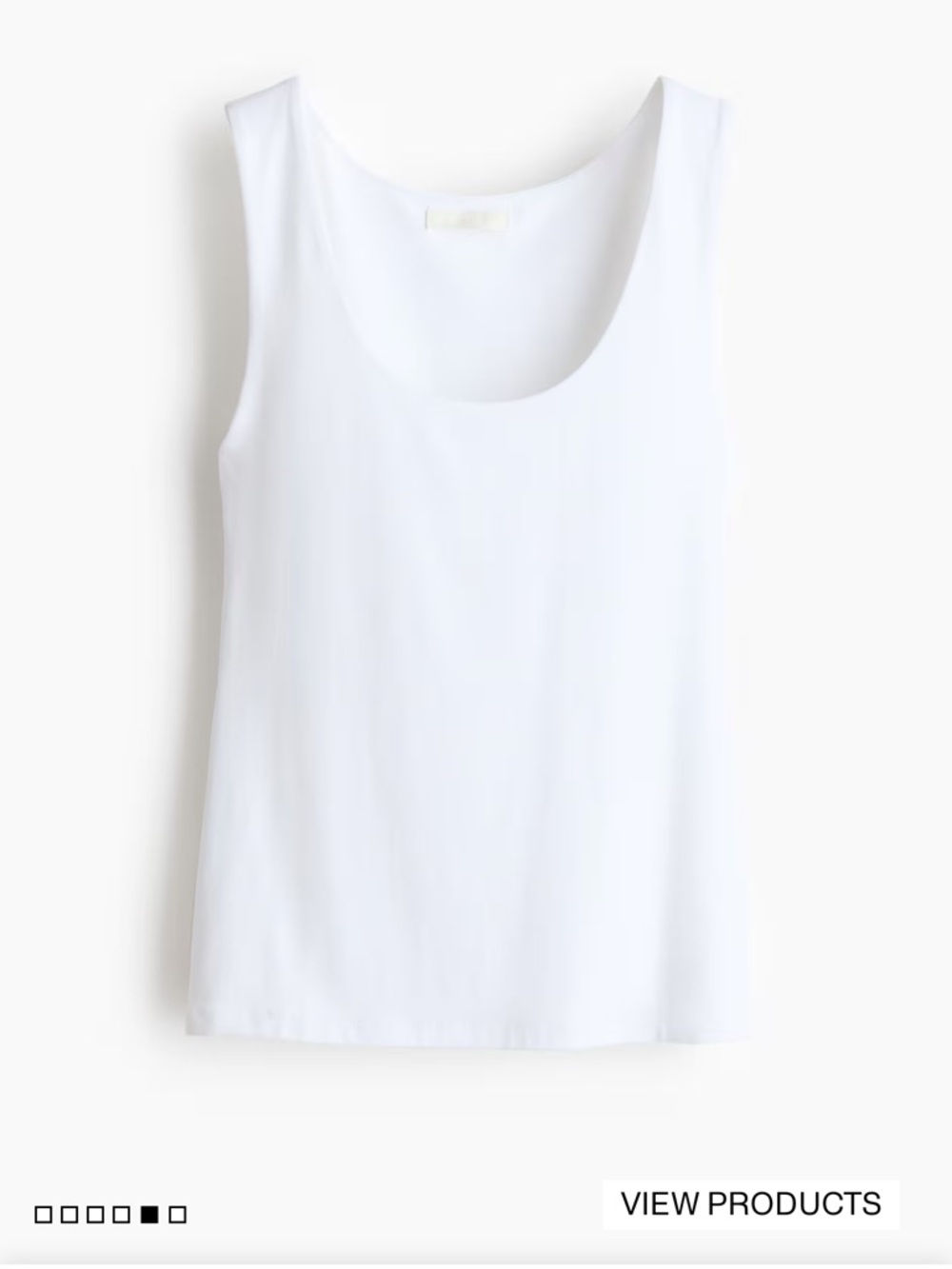H&M MICROFIBER TANK TOP White Scoop Neck Women's Tank Top